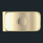 Metallic Gold Steel Engraved Monogram Finish Money Clip<br><div class="desc">This gold steel effect gives a metallic touch to this Money Clip.
In the middle,  a round shape seems carved out of steel,  it is the perfect place to welcome your unique monogram with an engraved effect. 
Extremely elegant and chic,  this clip will surprise everyone!</div>