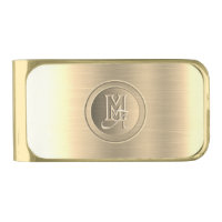Metallic Gold Steel Engraved Monogram