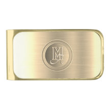 Metallic Gold Steel Engraved Monogram