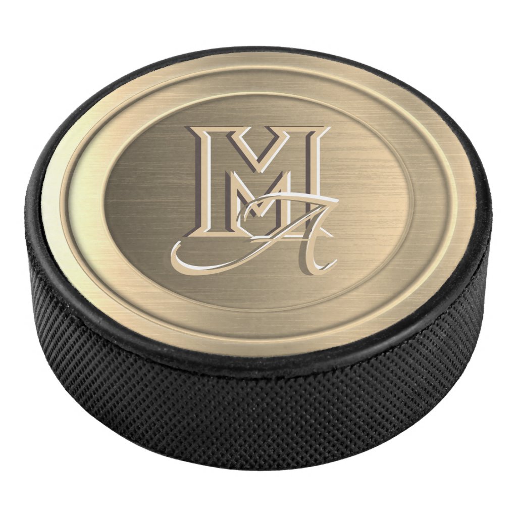 Metallic Gold Steel Engraved Monogram