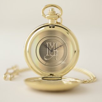 Metallic Gold Steel Engraved Monogram