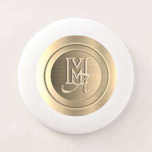 Metallic Gold Steel Engraved Monogram Wham-O Frisbee