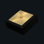 Metallic Gold Texture Background Gold Medallion  Gift Box<br><div class="desc">Metallic gold texture image background with gold medallion circle with a custom monogram.</div>