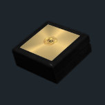 Metallic Gold Texture Background Gold Medallion  Gift Box<br><div class="desc">Metallic gold texture image background with gold medallion circle with a custom monogram.</div>
