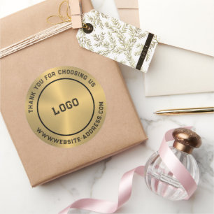 Metallic Gold Texture Custom Text Classic Round Sticker