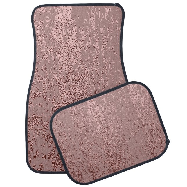 Metallic gold texture, rose quartz. car floor mat (Set)