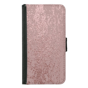 Metallic gold texture, rose quartz. samsung galaxy s5 wallet case