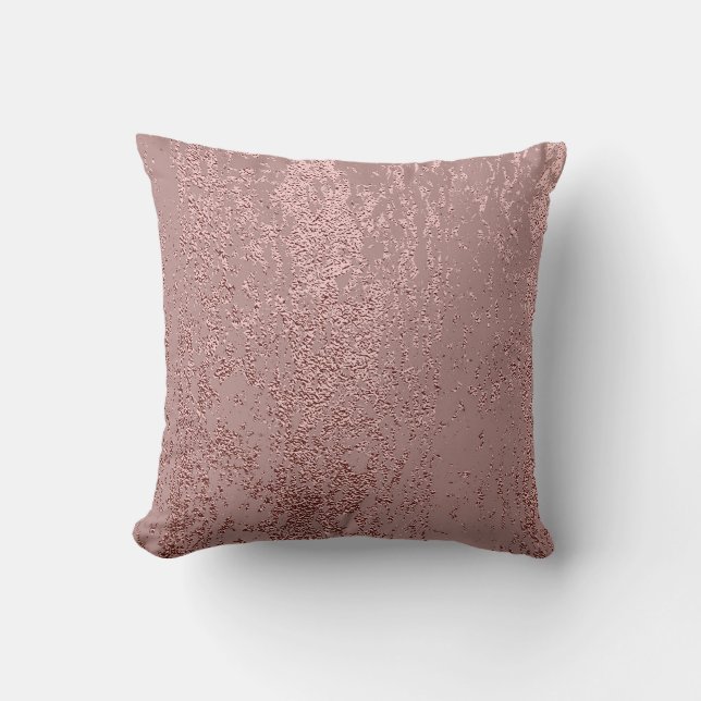 Metallic gold texture, rose quartz. throw pillow (Front)