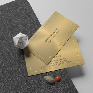 Metallic gold texture shine gold border business card
