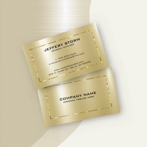 Metallic Gold Texture Stainless Steel Look  Business Card