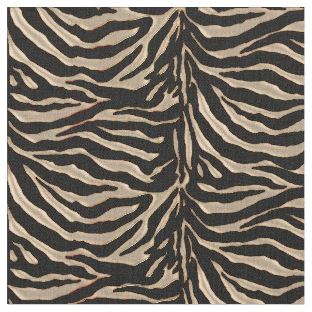 Metallic Gold Tiger Animal Print Fabric (Close Up)