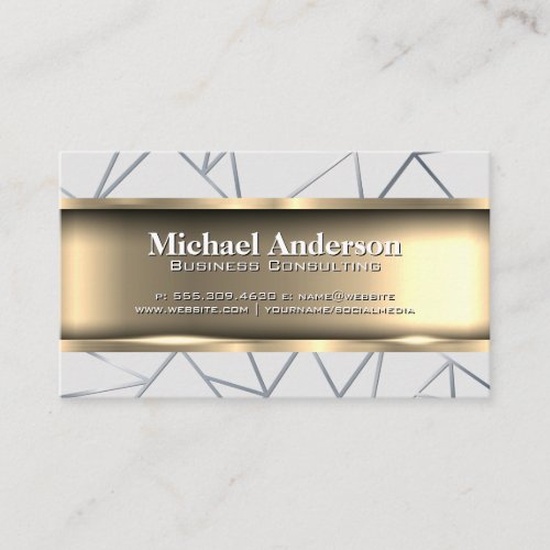 Metallic Gold Trim  Abstract Lines Business Card