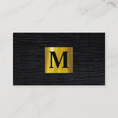 Metallic Gold  Velvet Black  Monogram Business Card
