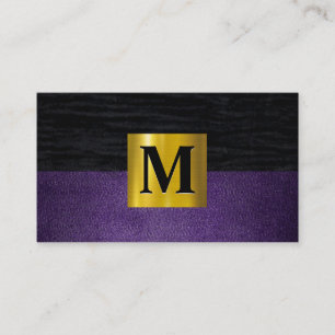 Metallic Gold   Velvet Black   Purple Fabric Business Card