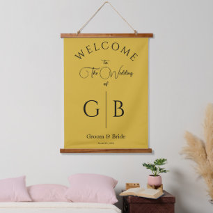 Metallic Gold Wedding Reception Entrance Hanging Tapestry