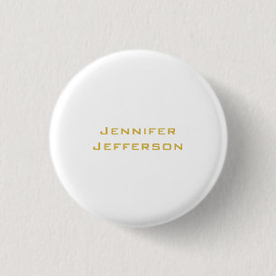 Metallic Gold & White Professional Modern Elegant Button
