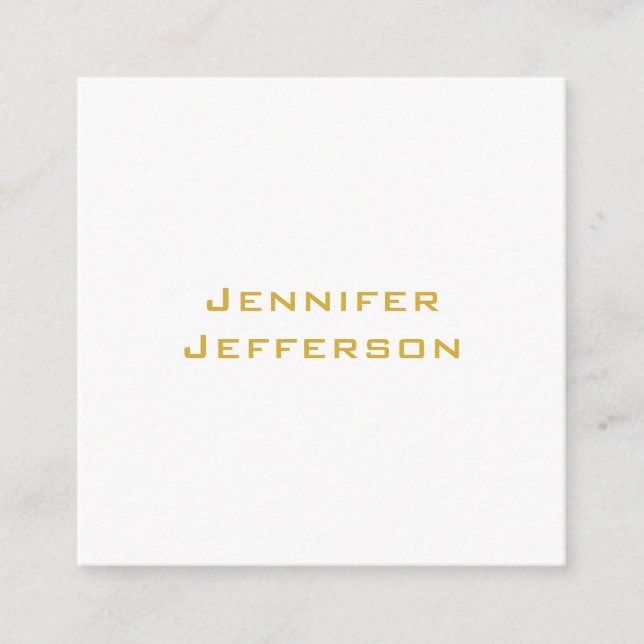 Metallic Gold & White Professional Modern Elegant Enclosure Card (Front)