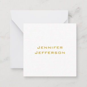 Metallic Gold & White Professional Modern Elegant Note Card