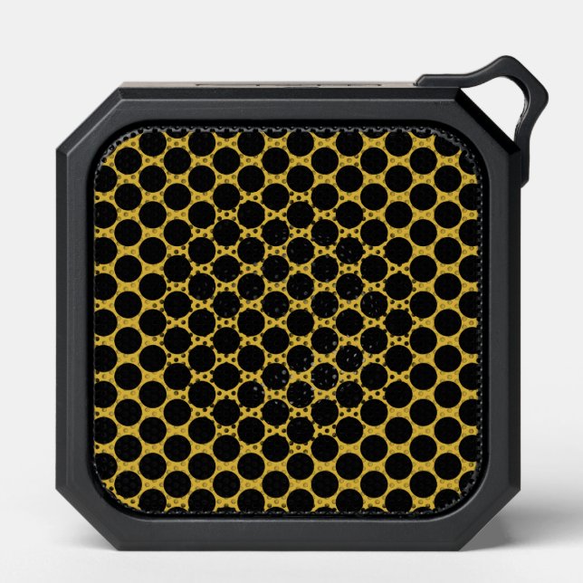 Metallic Gold with Black Dot Style Bluetooth Speaker (Front)