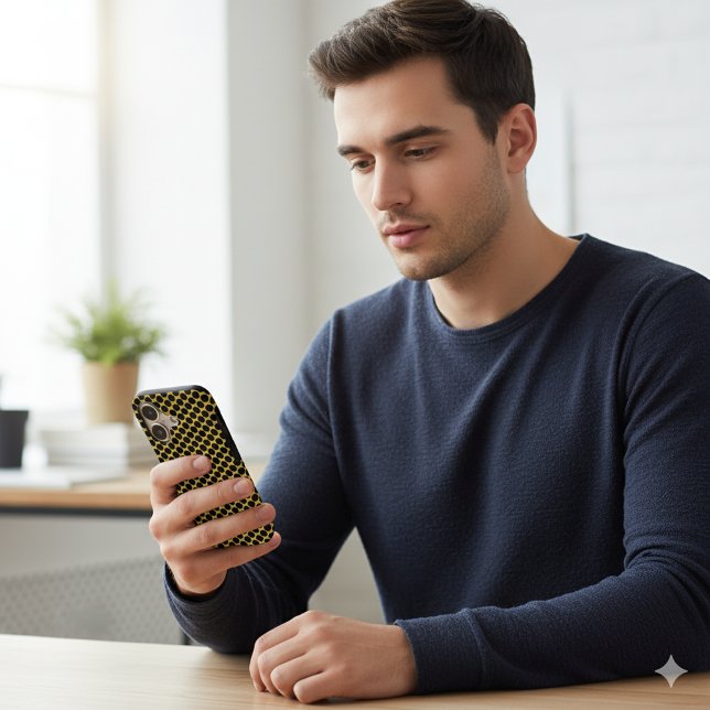 Metallic Gold with Black Dot Style Case-Mate iPhone Case (Creator Uploaded)