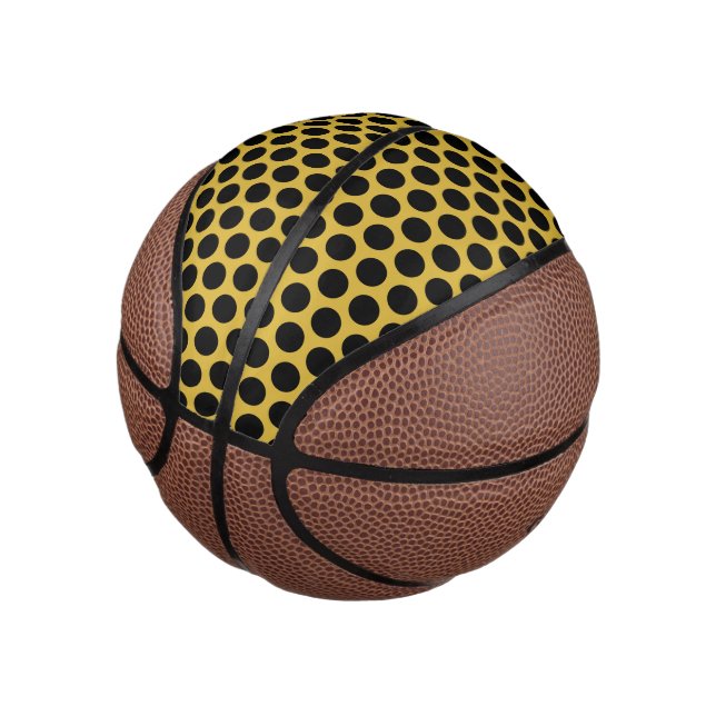 Metallic Gold with Black Dot Style Mini Basketball (Angled)