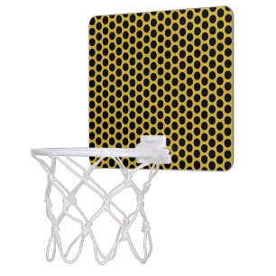 Metallic Gold with Black Dot Style Mini Basketball Hoop