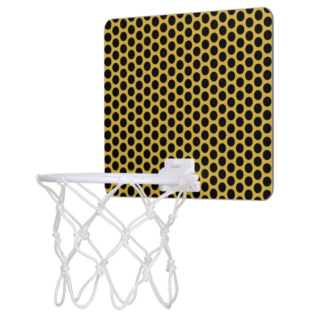 Metallic Gold with Black Dot Style Mini Basketball Hoop (Left)