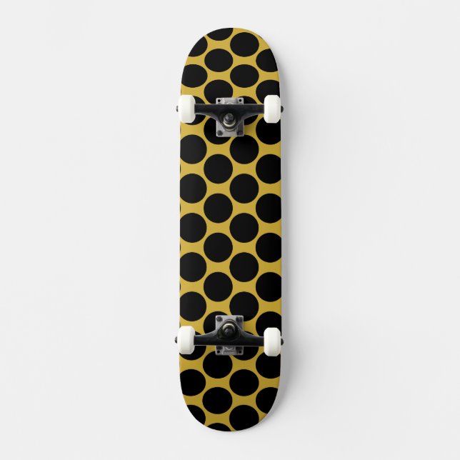 Metallic Gold with Black Dot Style Skateboard (Front)