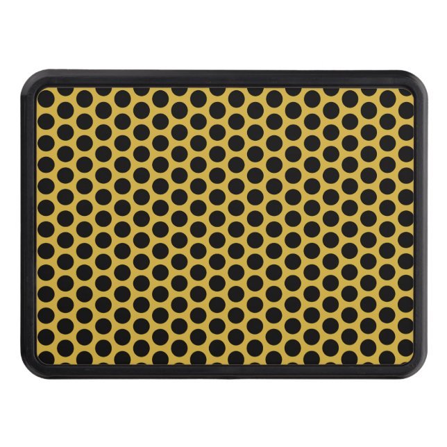 Metallic Gold with Black Dot Style Trailer Hitch Cover (Front)