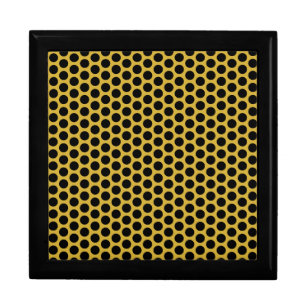 Metallic Gold with Black Dot Style Wooden Jewelry Gift Box