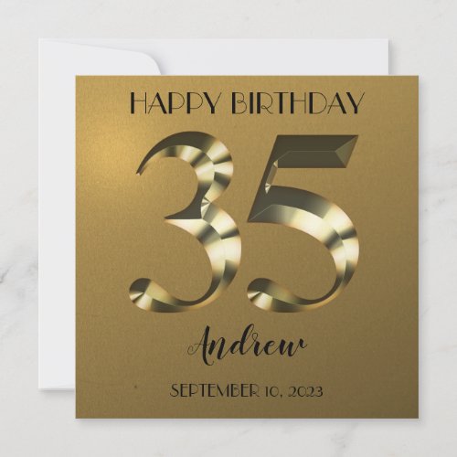 Metallic golden 35th birthday
