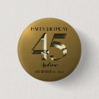 Metallic golden 45th birthday