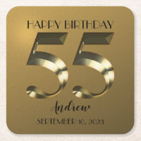 Metallic golden 55th birthday