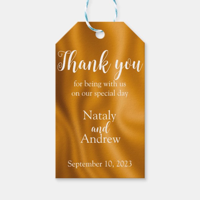 Metallic golden foil thank you gift tags (Front)