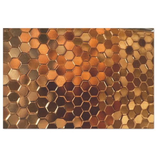 Metallic Golden Honeycomb Pattern Background Tissue Paper