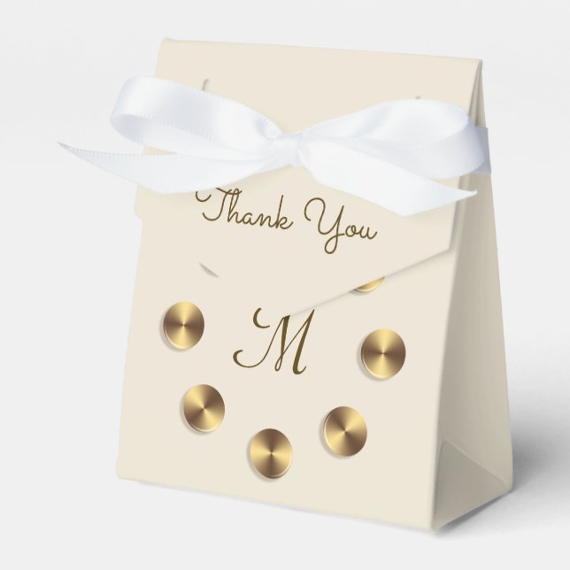 Metallic Gradient Design. Monogram Favor Boxes (Front Side)