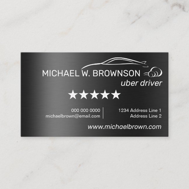 Metallic Gray Automobile Service Logo Business Card