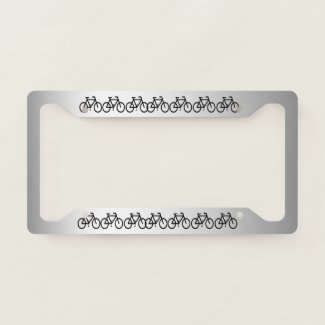 Metallic Gray Bicycle Sports License Plate Frame
