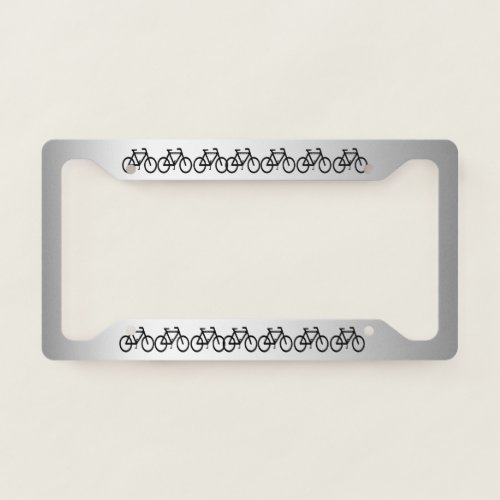 Metallic Gray Bicycle Sports License Plate Frame