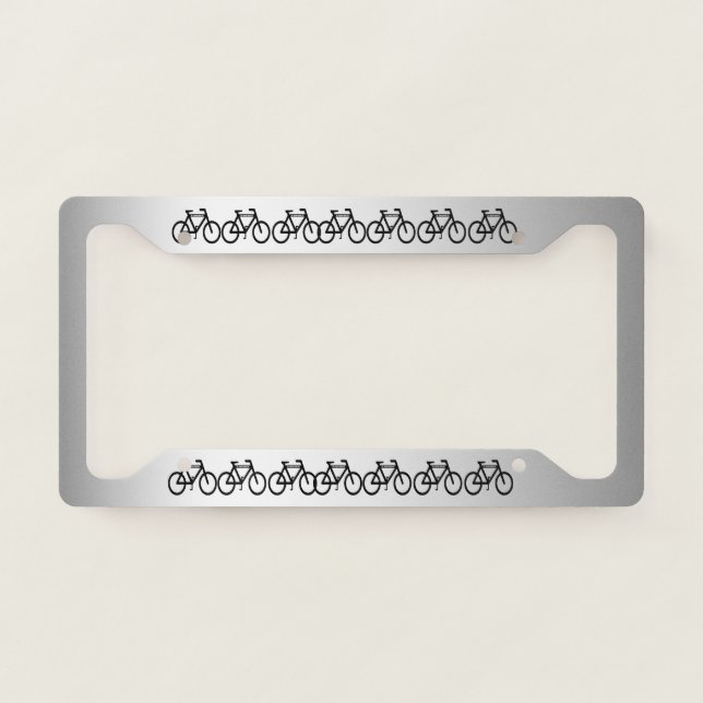 Metallic Gray Bicycle Sports License Plate Frame (Front)