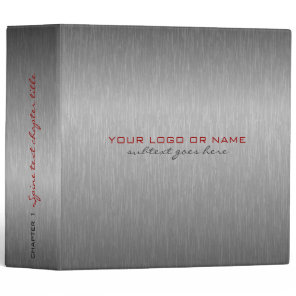 Metallic Gray Brushed Aluminum Look 3 Ring Binder