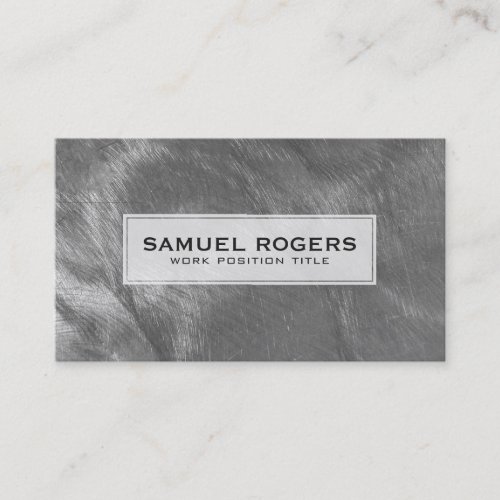 Metallic Gray Brushed Steel Look Business Card