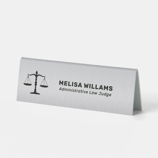 Metallic Gray Custom Logo Table Tent (Back)