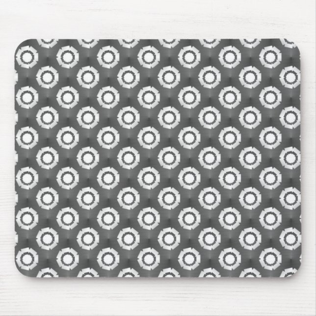 Metallic Gray Funky Flower Mousepad (Front)