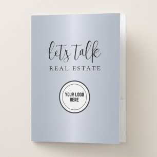Metallic Gray Let's Talk Real Estate Professional Pocket Folder