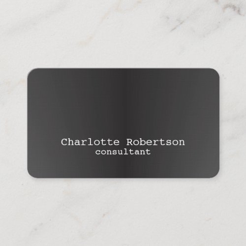 Metallic Gray Plain Creative Modern Consultant Business Card