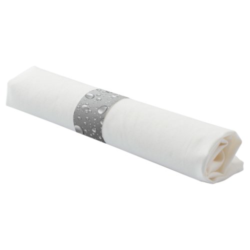 Metallic Gray Rain Drops Patter Napkin Bands