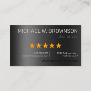 Metallic Gray Silver Minimal Driver Business Card