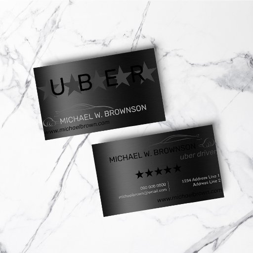 Customizable Metallic Gray Silver Minimal Driver car auto Business Card