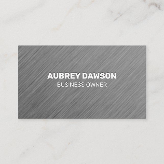 Metallic Gray Texture Business Card (Front)